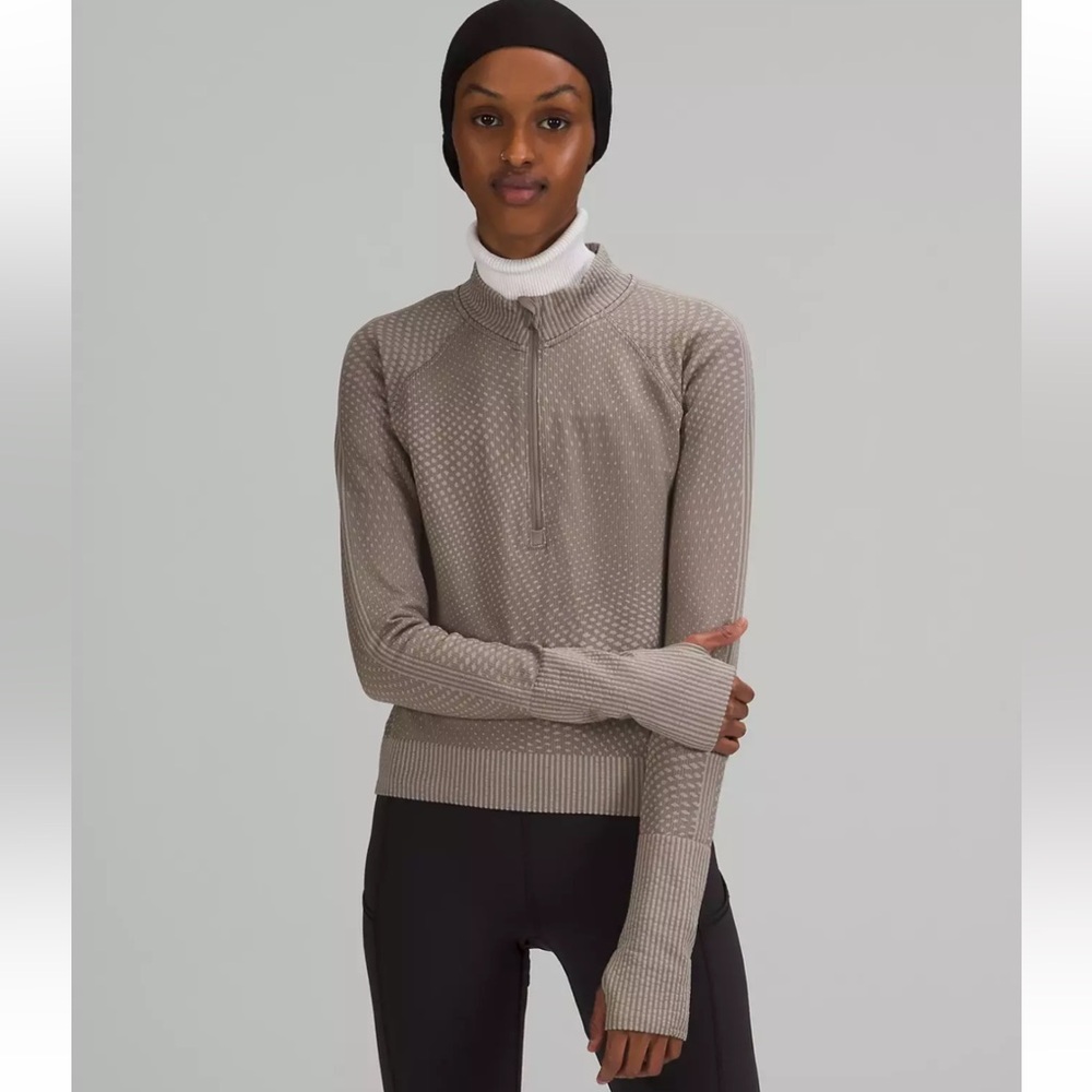 Lululemon Rest Less Cropped Quarter Zip Long Sleeve Top